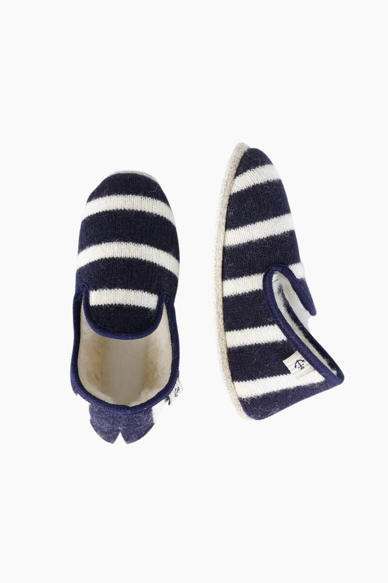 Chaussons Rayés en Laine du 32 au 34 navire nature 1