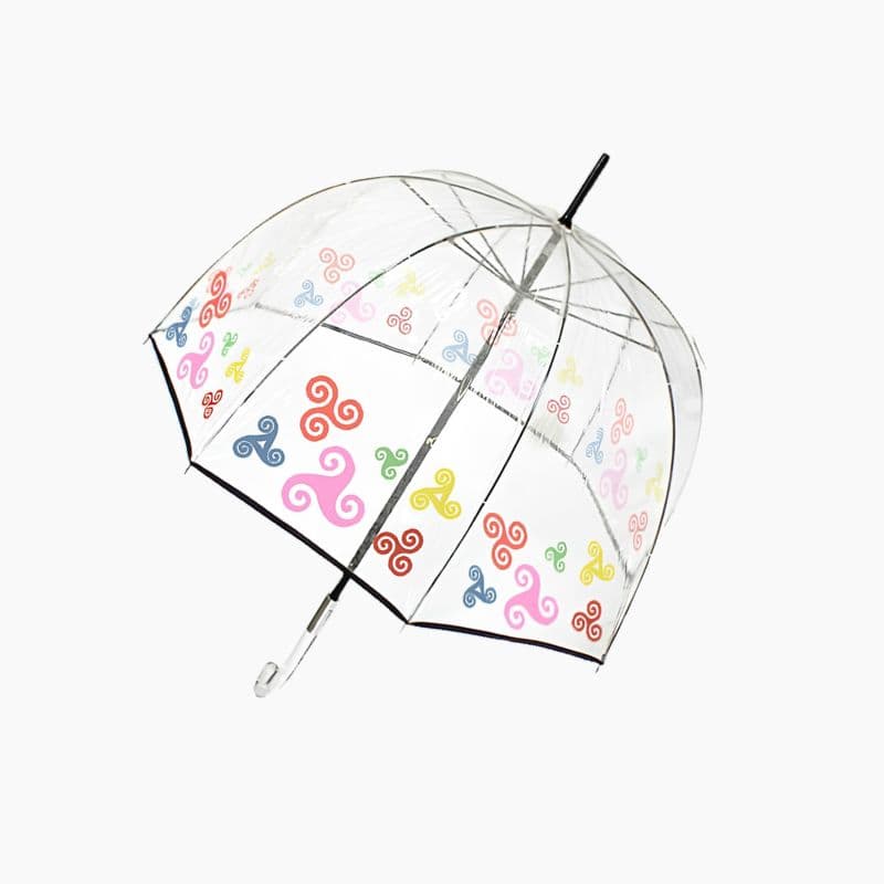 Parapluie Cloche Transparent Triskel Coloré