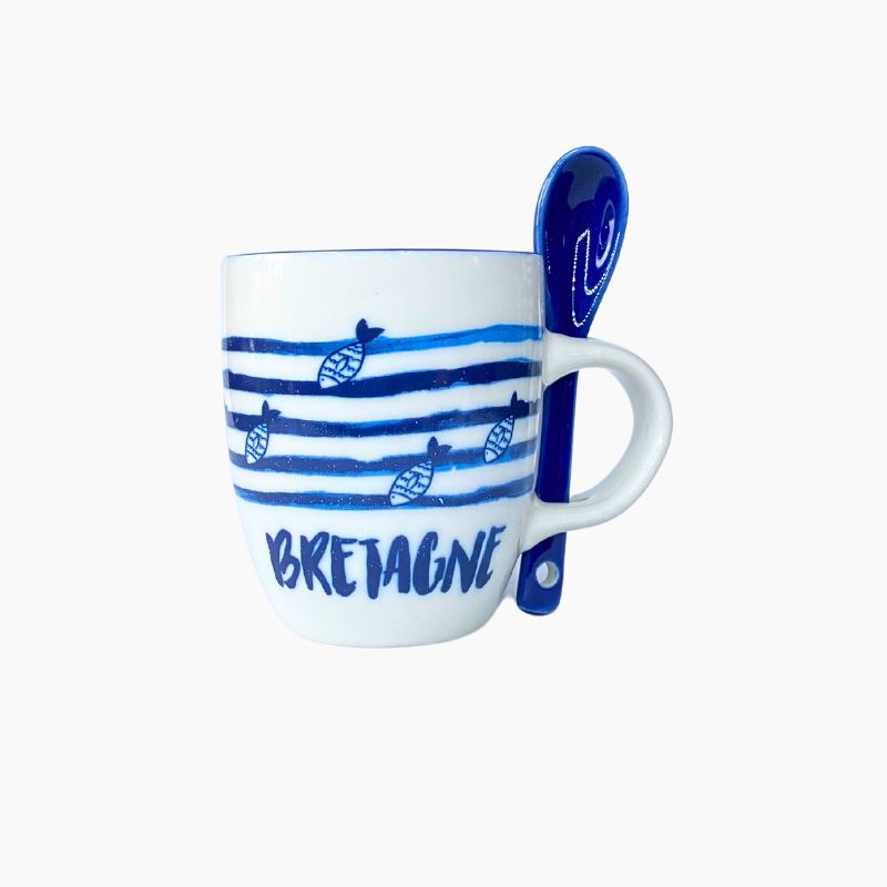 Tasse Expresso Triskell et Poisson avec Cuillère