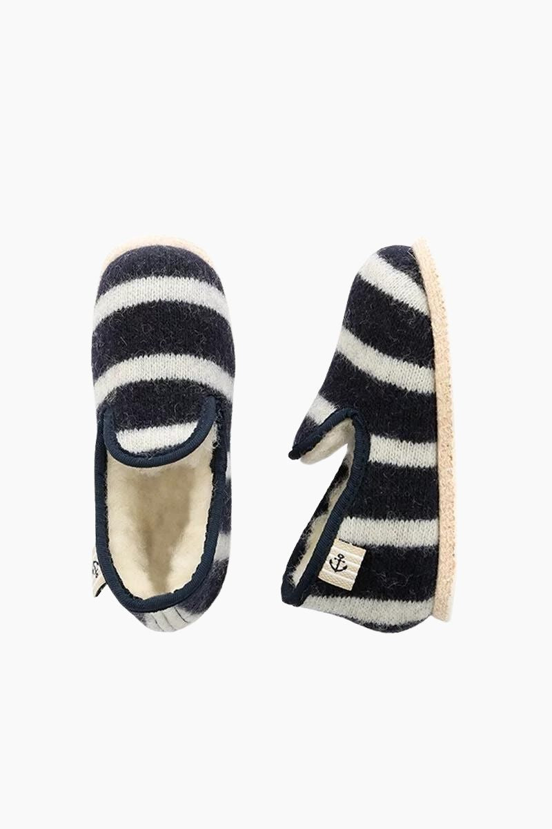 Chaussons Rayés en Laine du 24 au 32 navire nature 1
