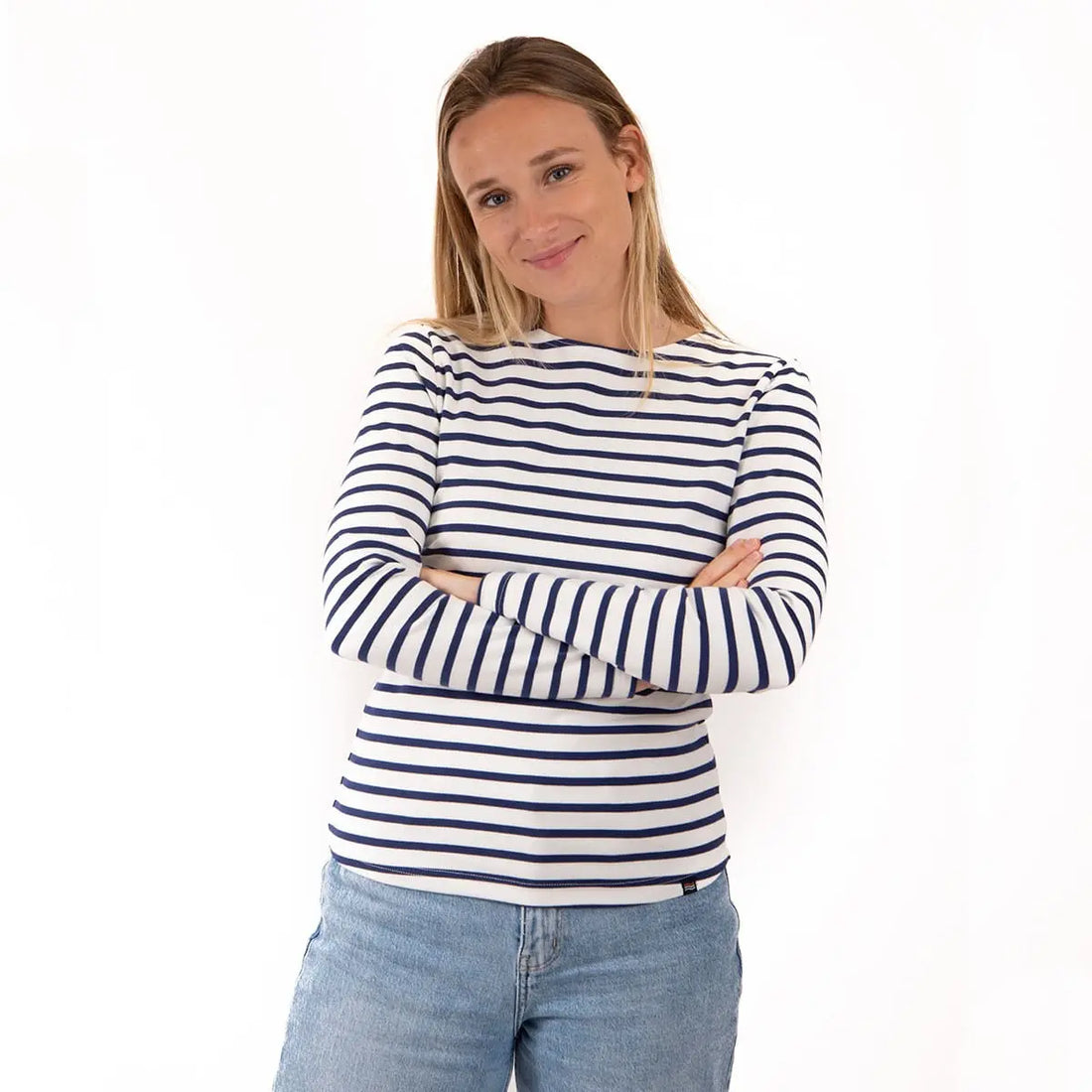 mariniere-femme-manches-longues-morgat-en-coton-Ecru-Regate