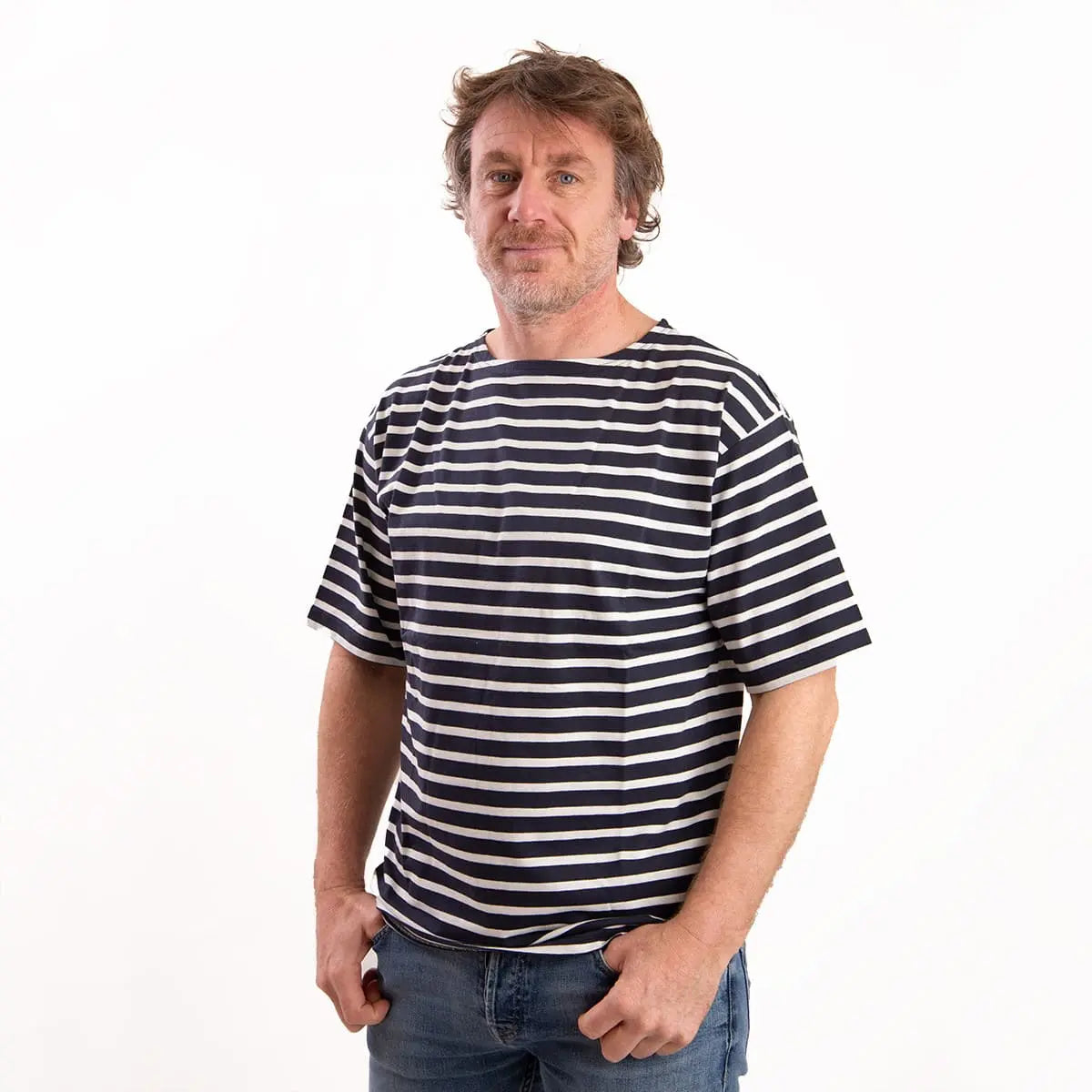 mariniere-manches-courtes-brest-Marine-Ecru