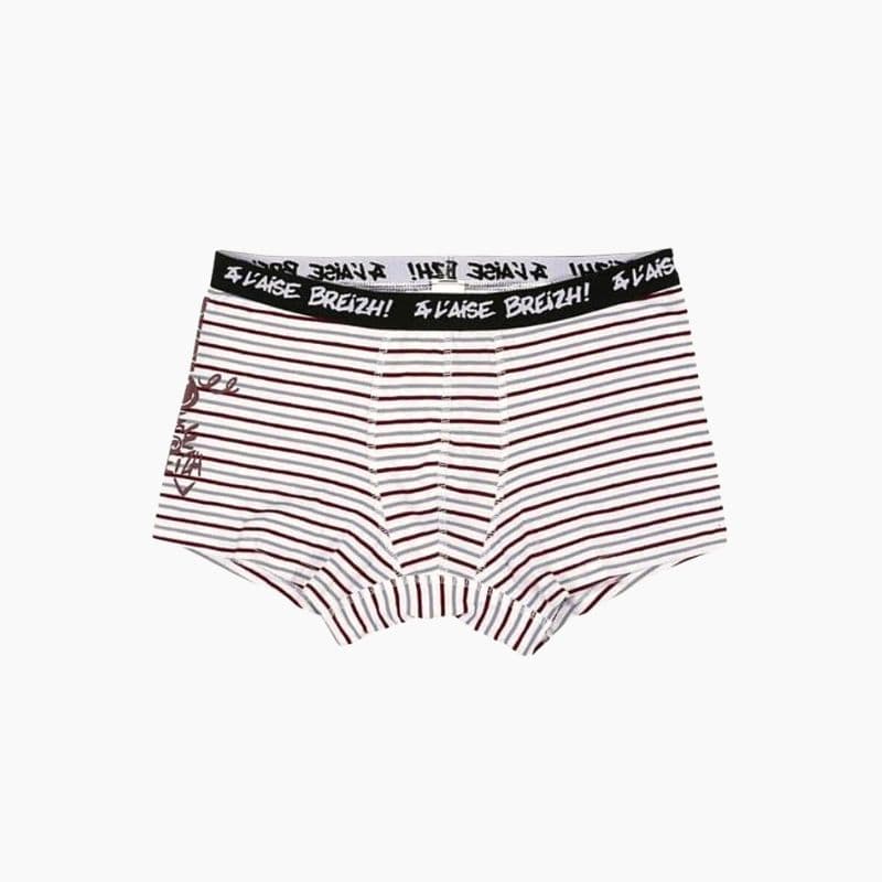 Boxer A l'aise Breizh Rayures Blanc / bordeaux