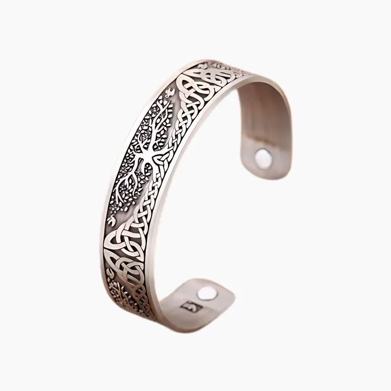 Bracelet Breton Acier Arbre De Vie