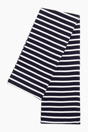 Echarpe-rayee-Pagaie-coton-epais-navy-blanc