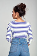 Mariniere-Cap-Coz-en-coton-leger-blanc-etoile-dos