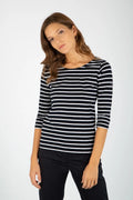 Mariniere-Cap-Coz-en-coton-leger-rich-navy-blanc
