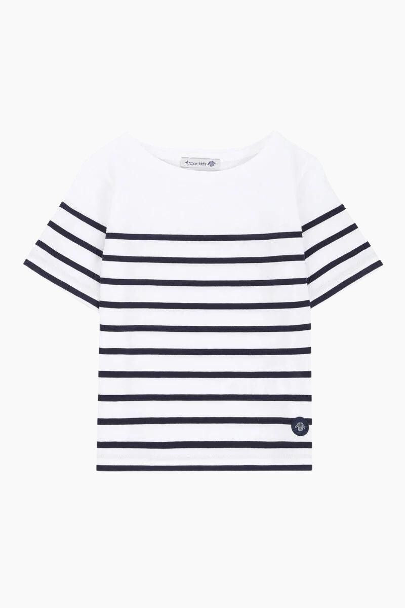 Marinière "Etel" Kids en Coton blanc navire