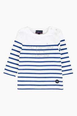 Marinière "Ma 1ère Marinière" Baby en Coton blanc etoile