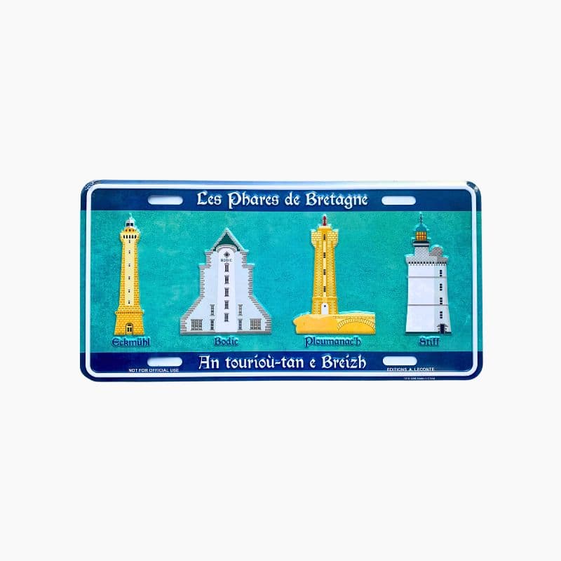 Plaque Décorative en Métal Les Phares de Bretagne