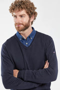 Pull-col-V-Henvic-couleur-marine-1