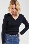 Pull-col-V-Locmine-en-laine-et-acrylique-rich-navy