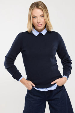 Pull marin rayé Briac - laine mérinos - Femme - Rich navy/braise – Armor-lux Pull marin rayé Briac - laine mérinos - Femme - Rich navy/braise – Armor-lux