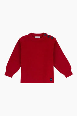 Pull Marin Uni "Fouesnant" Kids en Laine et Acrylique braise