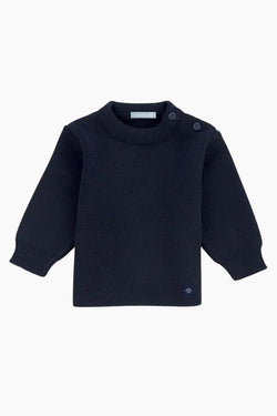 Pull Marin Uni "Fouesnant" Baby en Laine et Acrylique navire