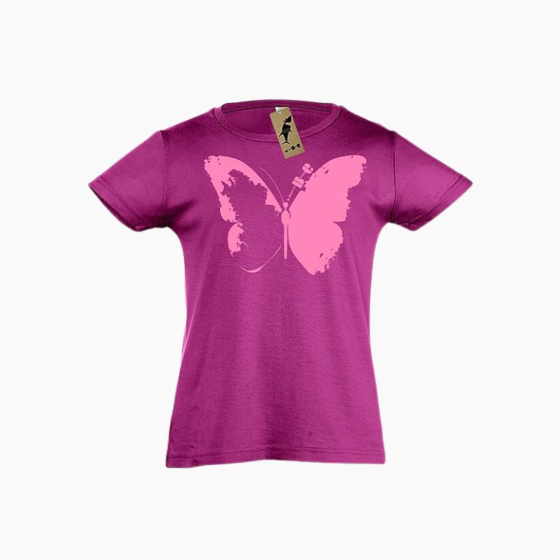 T-Shirt Rose Papillon - Je Dévore ma Bretagne