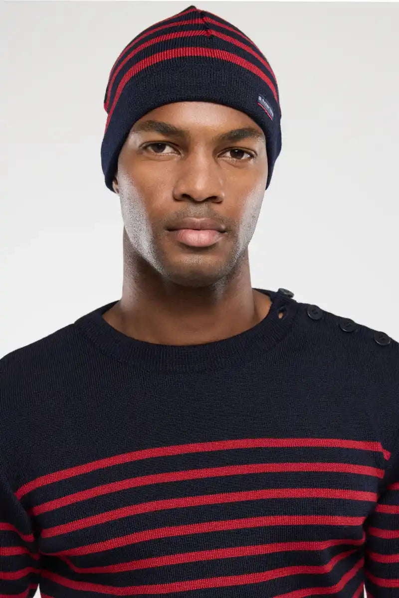 Saint James Hat Navy/blue 100% Wool - Made in France Bonnet Rayé Saint James Hat Navy/blue 100% Wool - Made in France Bonnet Rayé