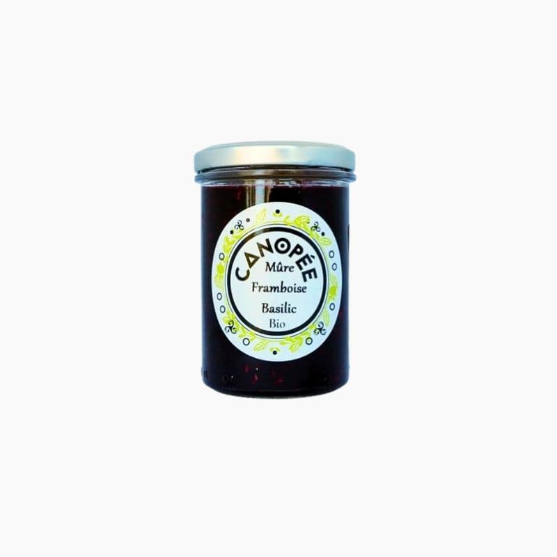 Confiture de Mûre, Framboise et Basilic Bio