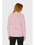 Marinière bretonne pour femme rouge