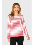 Marinière bretonne pour femme rouge